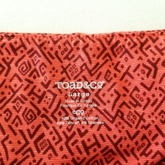 Toad And Co Burnt Orange Aztec Chaka Jersey Knit A-Line Short Skirt Large - Picture 3 of 3